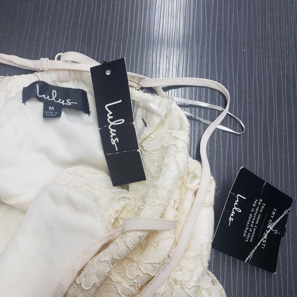 Lulus Women's size Medium Off White Long Dress UWT - Picture 8 of 9